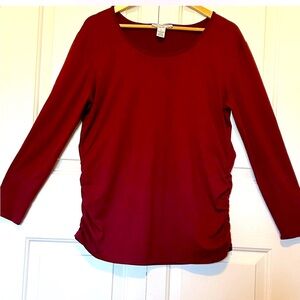 Women's #Maternity Burgundy Top w/ruched sides